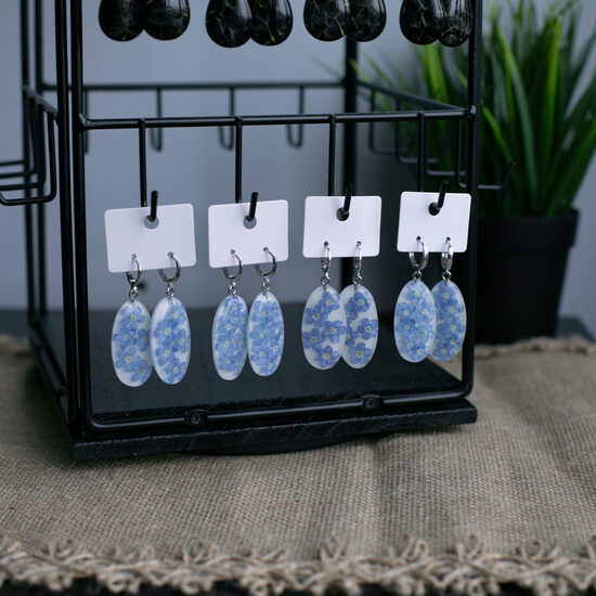 Auskari ar neaizmirstulītēm (ovāla forma) 